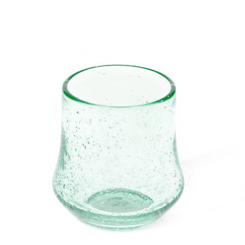 hand blown bubble glass tumbler 300ml - blue
