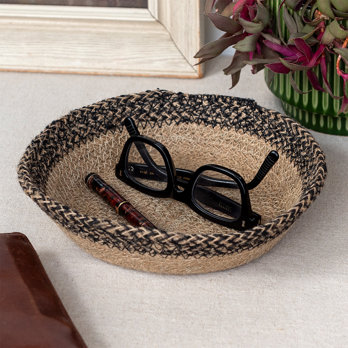 conical jute decorative bowl - natural