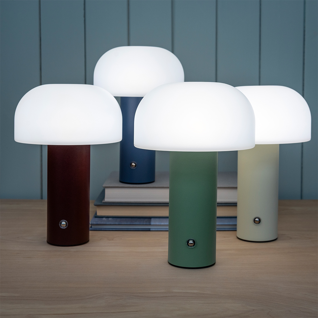usb rechargeable mushroom touch lamp - grey