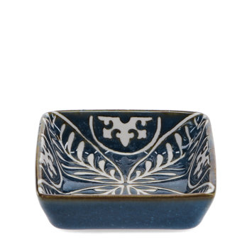square ceramic dipping bowl 7cm - leaf