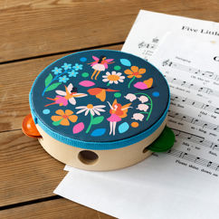 children's tambourine - fairies in the garden