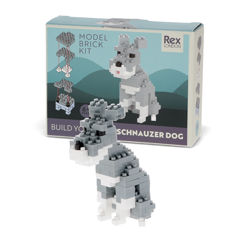 build your own dog model brick kit - schnauzer