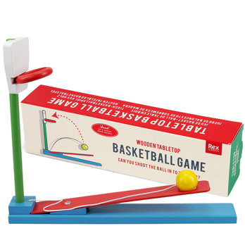 wooden tabletop basketball game