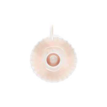 enamel chamberstick candle holder - soft pink