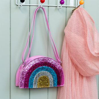 glitzer-handtasche - regenbogen