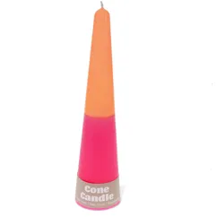 tall two-colour cone candle - pink-orange tall two-colour cone candle - pink-orange