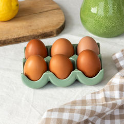 ceramic egg holder - green