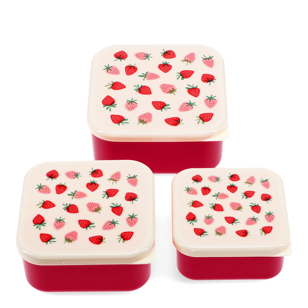 snack boxes (set of 3) - little strawberry