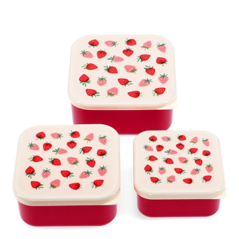 snack boxes (set of 3) - little strawberry