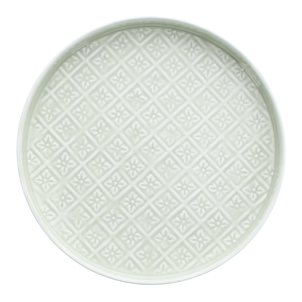 round enamel trinket tray (30cm) - light grey