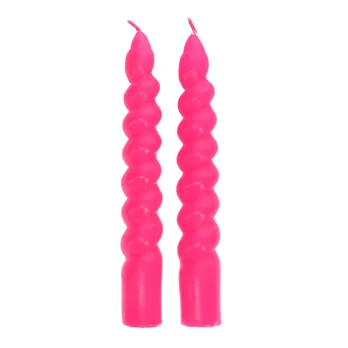 twisted candles (pack of 2) - bright pink twisted candles (pack of 2) - bright pink