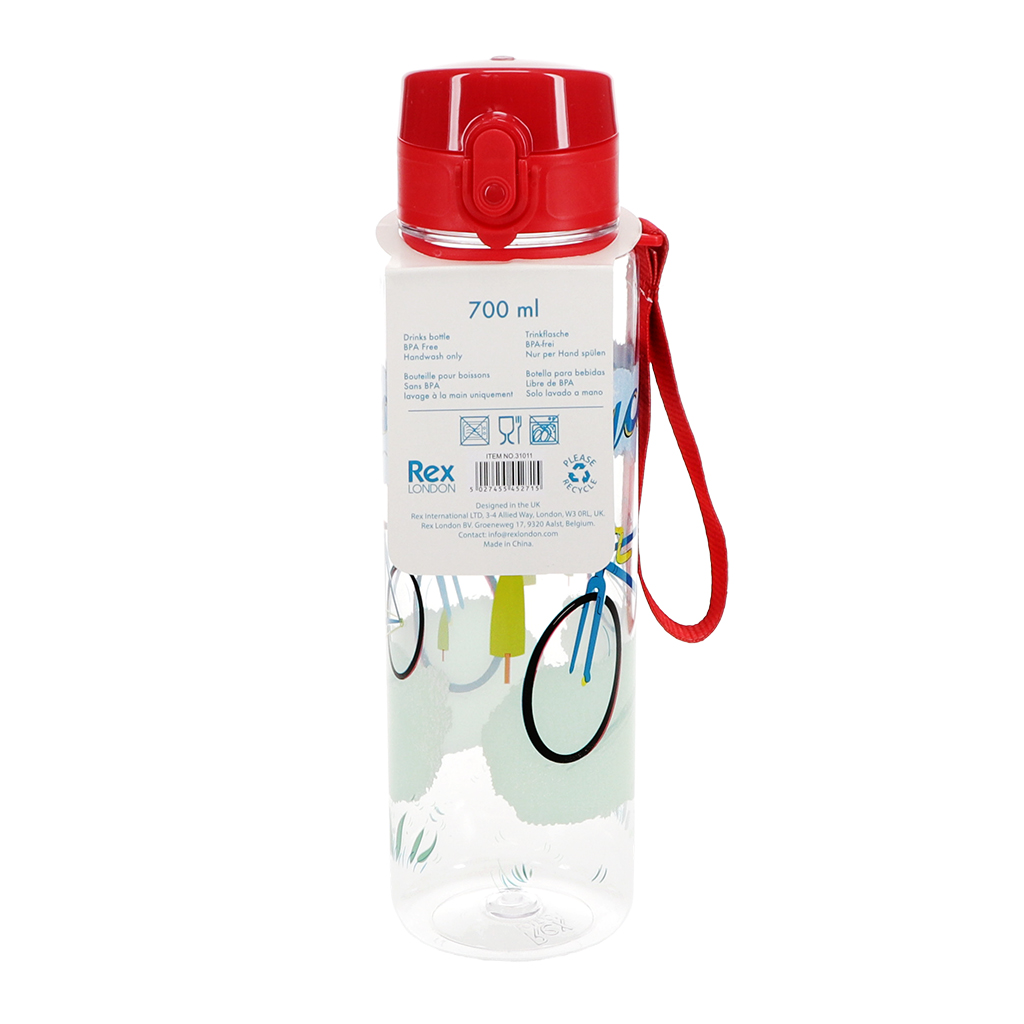 drinks bottle with push button lid 700ml - cyclist