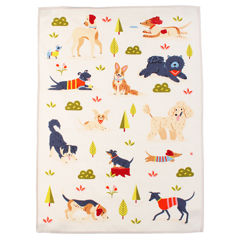 cotton tea towel - dog park