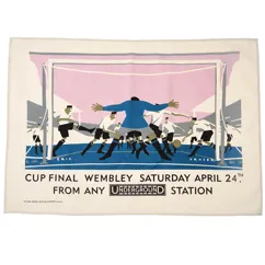 paño de cocina de algodón - póster vintage tfl "cup final"