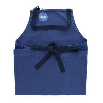 two-tone utility apron - indigo blue