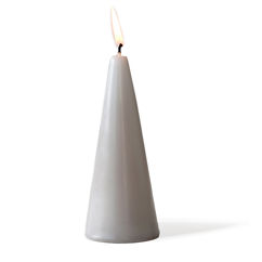 cone candle (15cm) - light grey