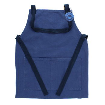 two-tone utility apron - indigo blue