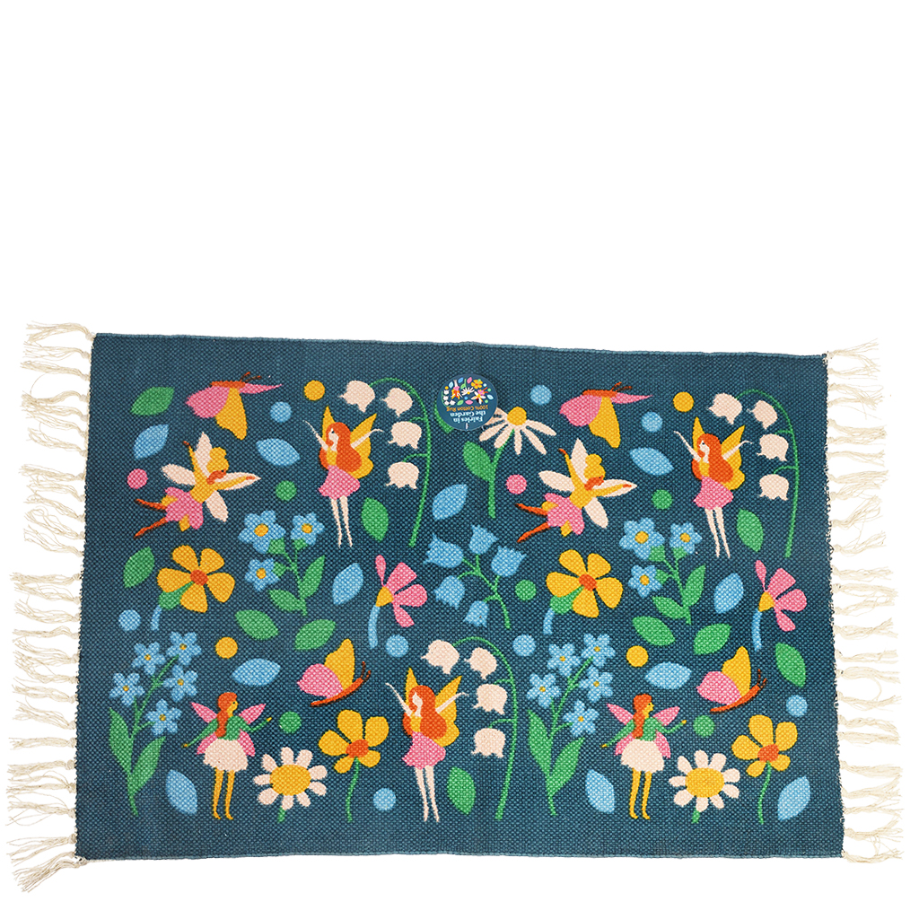 cotton rug - fairies in the garden