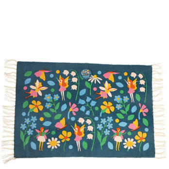cotton rug - fairies in the garden