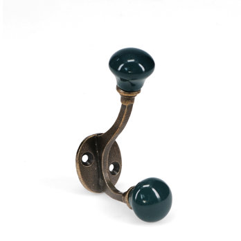 ceramic double hook - blue