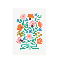 carte de voeux bouquet de fleurs