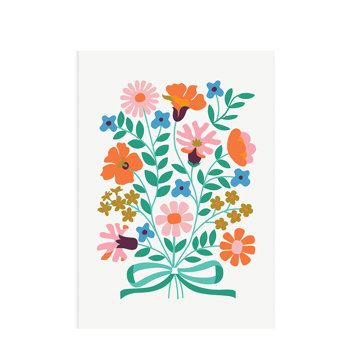 carte de voeux bouquet de fleurs