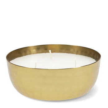 3-wick scented candle bowl - gold tone hammered metal 3-wick scented candle bowl - gold tone hammered metal