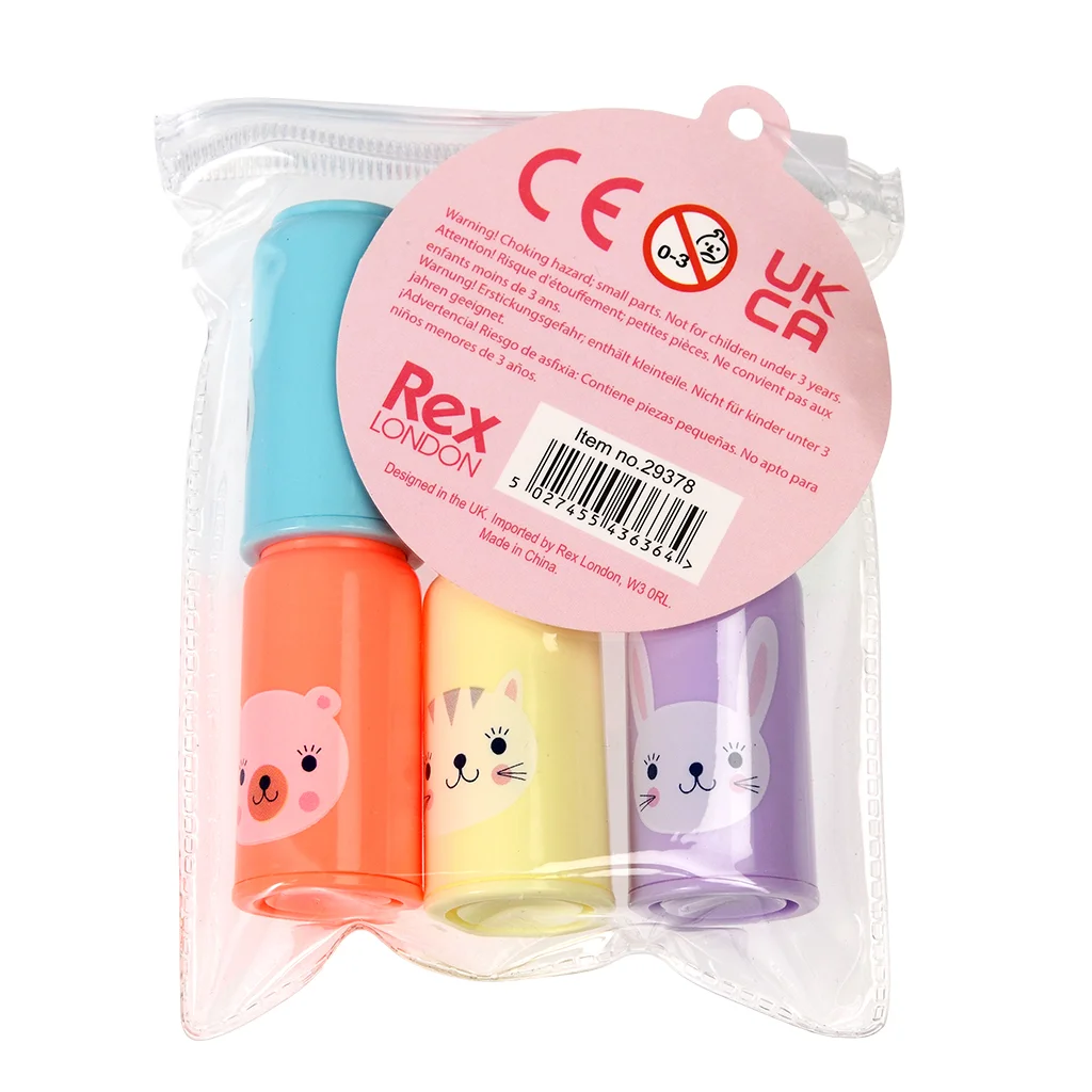 mini animal highlighters (pack of 6)