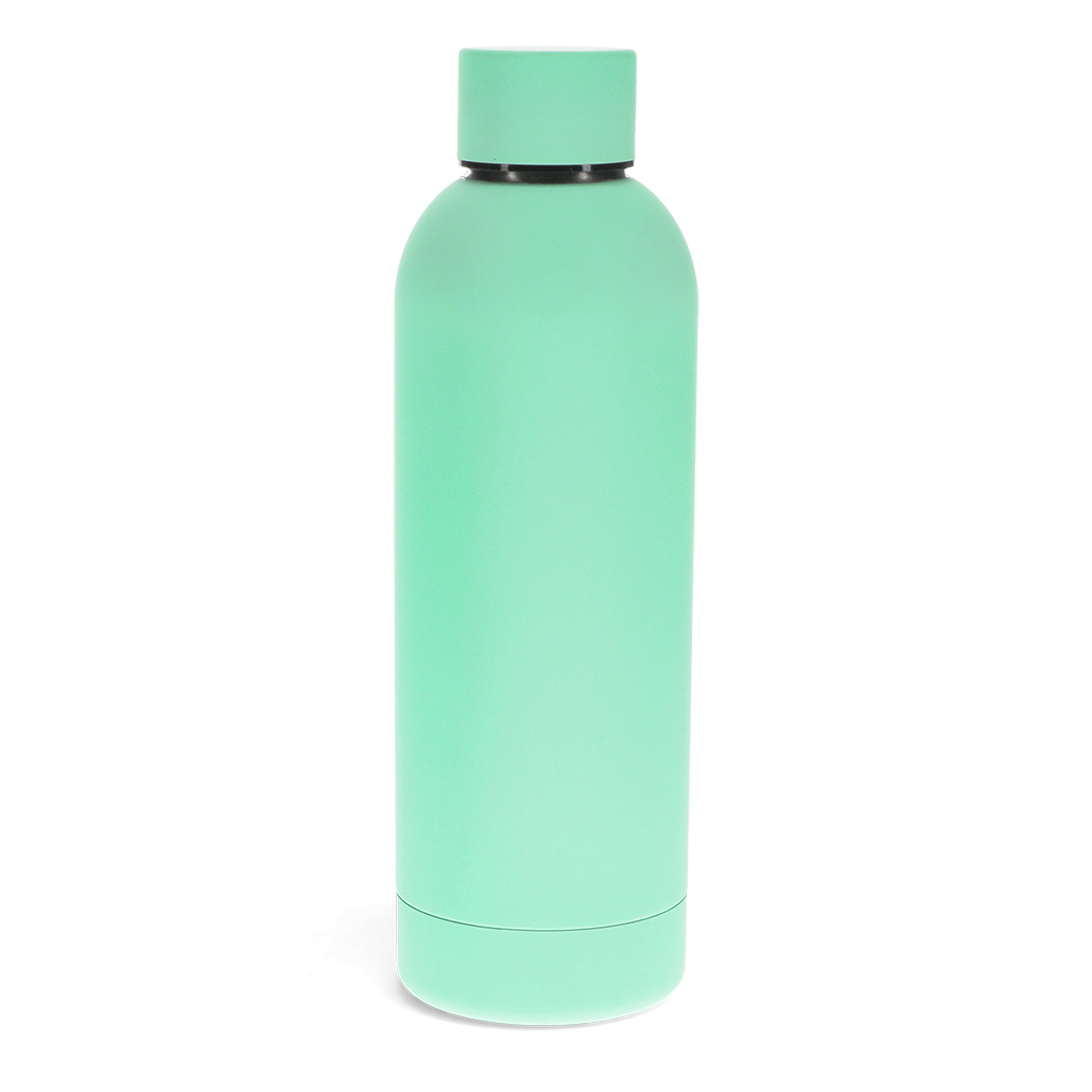 gummierte edelstahlflasche 500ml - minzgrün