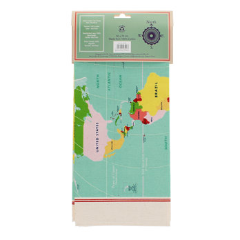 torchon à vaisselle world map