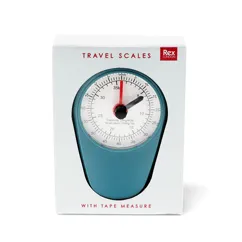 travel scales with tape measure - petrol blue