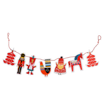 wooden hanging christmas garland