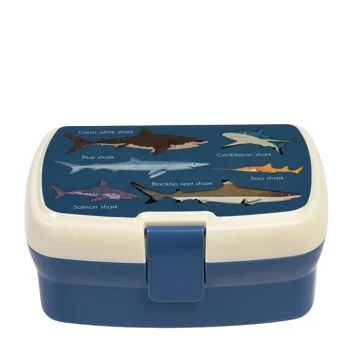lunch box with tray - sharks lunch box with tray - sharks