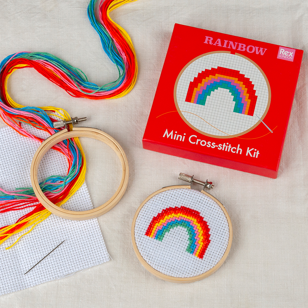 mini cross-stitch kit - rainbow