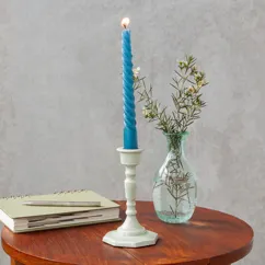 enamel candlestick (13cm) - light grey enamel candlestick (13cm) - light grey