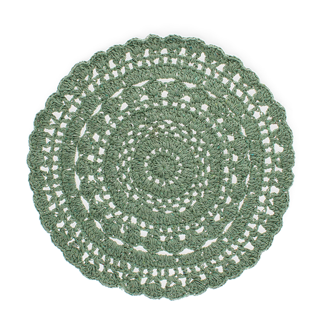 set de table au crochet - vert