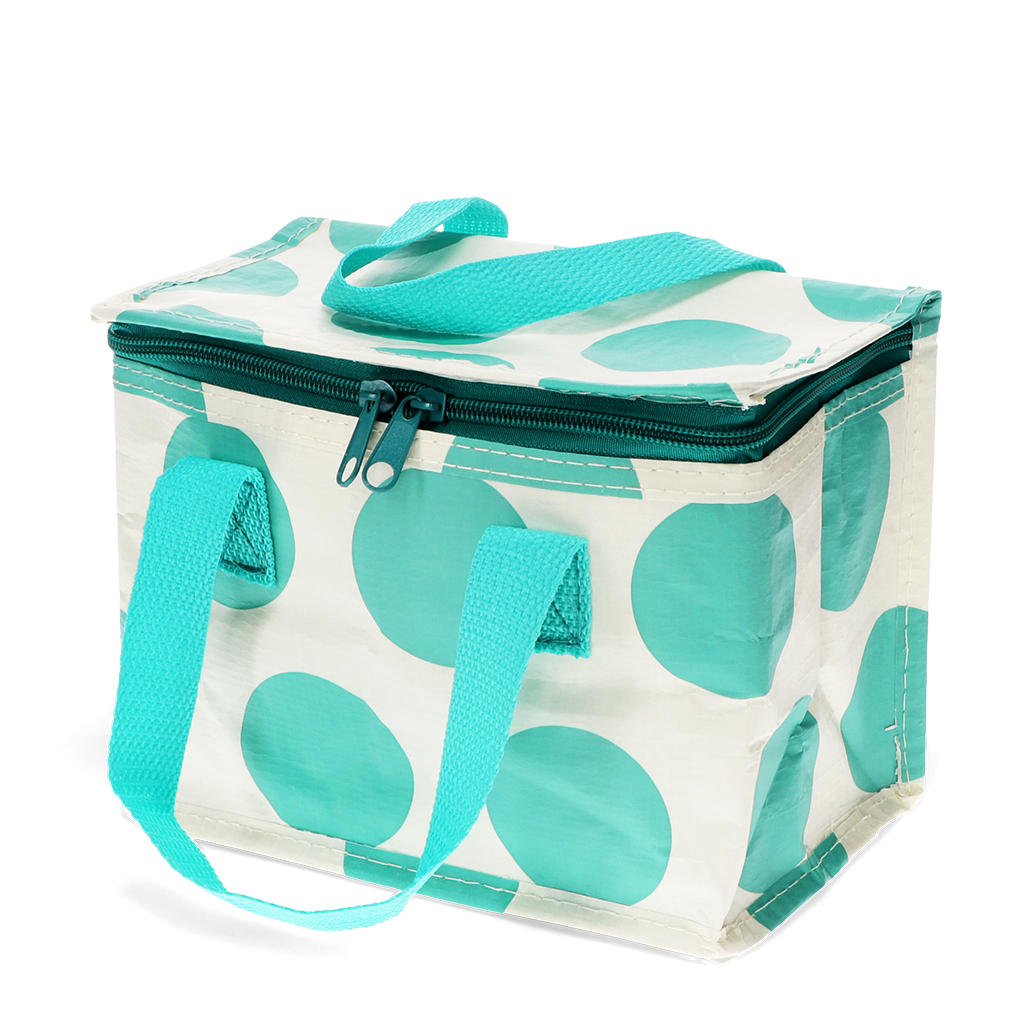 insulated lunch bag - turquoise on white spotlight