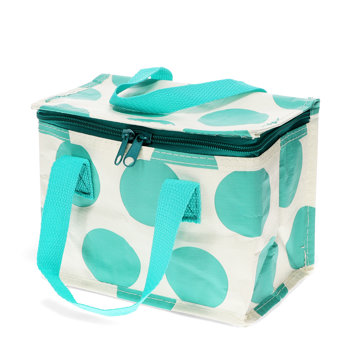 insulated lunch bag - turquoise on white spotlight
