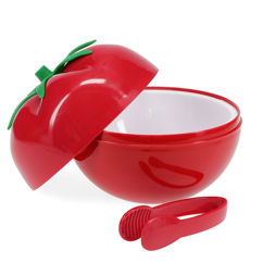 eiskübel in obstform mit deckel und zange – tomate