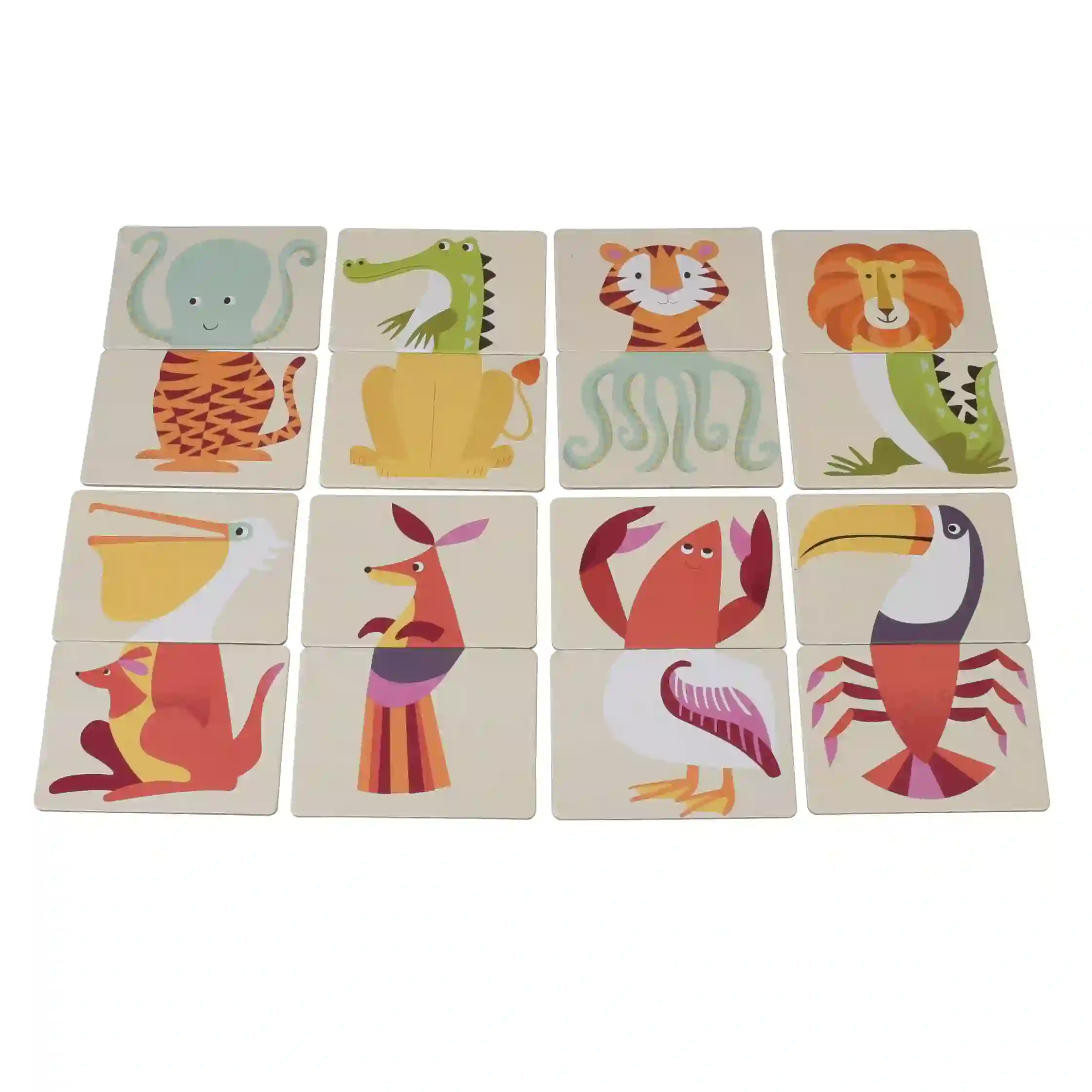 juego de cabezas y colas 'colourful creatures'