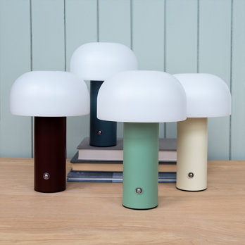 tischlampe in pilzform mit usb-ladefunktion - blau