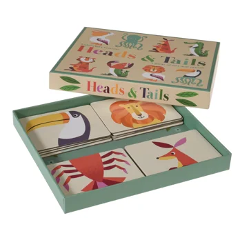 heads and tails game - colourful creatures heads and tails game - colourful creatures
