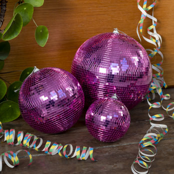 boule disco suspendue (10 cm) - rose