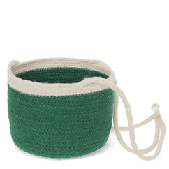 hanging jute basket - green