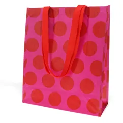 shopping bag - red on pink spotlight shopping bag - red on pink spotlight