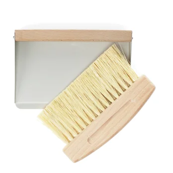 ensemble brosse et pelle de table en bois - gris doux ensemble brosse et pelle de table en bois - gris doux