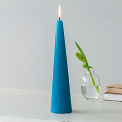 tall cone candle - dark blue