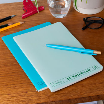 carnets a5 (lot de 2) - vert & aqua