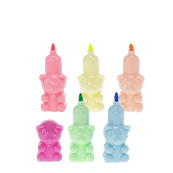stackable highlighters set - teddy bear