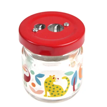 taille-crayon pot en verre wild wonders taille-crayon pot en verre wild wonders